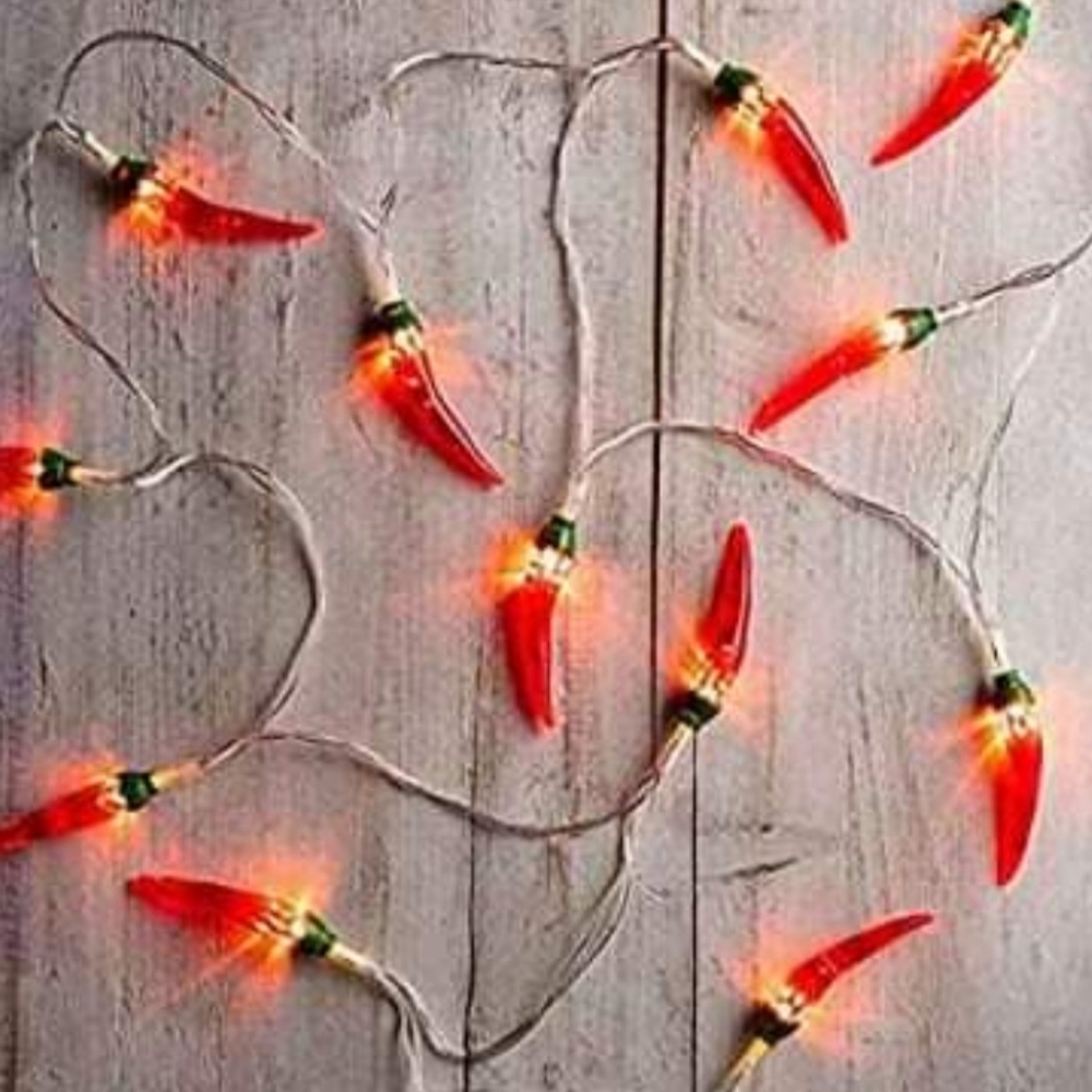 3 Items Vintage Peppers 🌶 Lights and Paper Mache Hanging